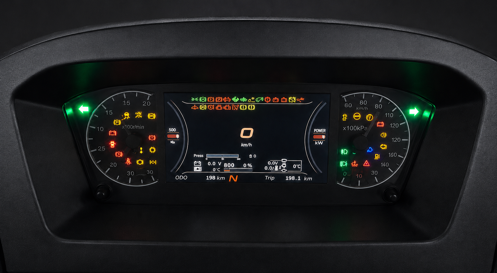 Higer EV H6T electric truck instrument cluster